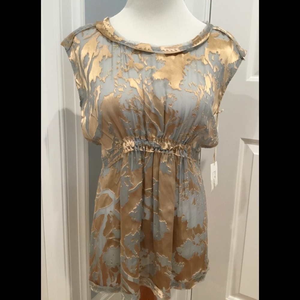 PROJECT ALABAMA SILVER & GOLD TOP BLOUSE SZ 2